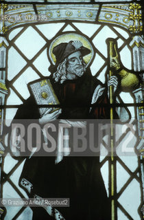 ( GRAN BRETAGNA  ) CHESTER : VETRATA CON SANTIAGO DE COMPOSTELA   © 1990 Graziano Arici/Rosebud2 / GEO / CHESHIRE