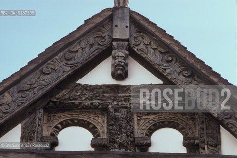 ( GRAN BRETAGNA  )  LUDLOW  : UNA LOCANDA  © 1990 Graziano Arici/Rosebud2 / GEO / SHROPSHIRE /  CASE A GRATICCIO