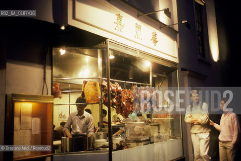 ( GRAN BRETAGNA  )  LONDRA  :  CHINATOWN   © 1990 Graziano Arici/Rosebud2 / GEO / GASTRONOMIA