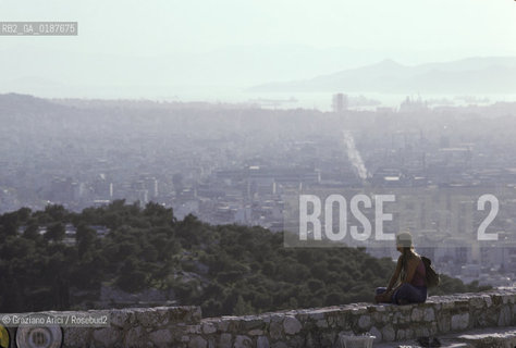 ( GRECIA  ) ATENE : PANORAMA DELLA CITTA CON LACROPOLI  - © 1990 Graziano Arici/Rosebud2 / GEO
