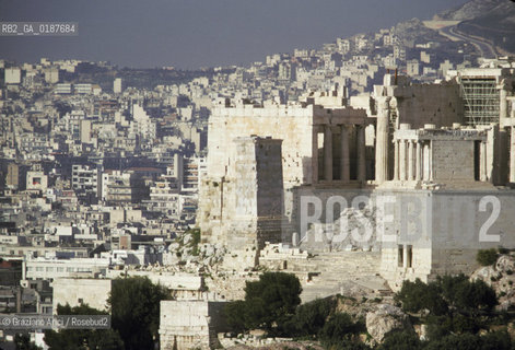 ( GRECIA  ) ATENE : PANORAMA DELLA CITTA CON LACROPOLI  - © 1990 Graziano Arici/Rosebud2 / GEO
