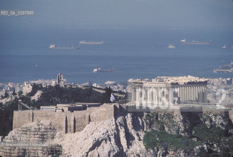 ( GRECIA  ) ATENE : PANORAMA DELLA CITTA CON LACROPOLI  - © 1990 Graziano Arici/Rosebud2 / GEO