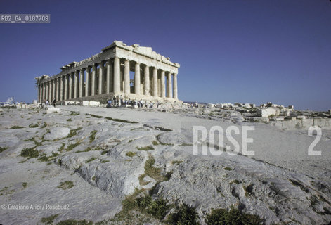 ( GRECIA  ) ATENE : ACROPOLI E PARTENONE  - © 1990 Graziano Arici/Rosebud2 / GEO / TEMPIO DI ATENA