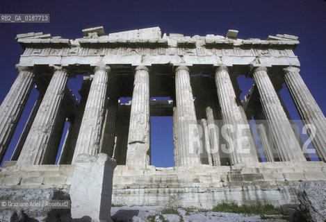 ( GRECIA  ) ATENE : ACROPOLI E PARTENONE  - © 1990 Graziano Arici/Rosebud2 / GEO / TEMPIO DI ATENA