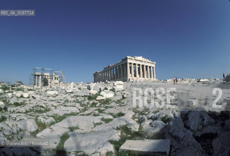 ( GRECIA  ) ATENE : ACROPOLI E PARTENONE  - © 1990 Graziano Arici/Rosebud2 / GEO / TEMPIO DI ATENA