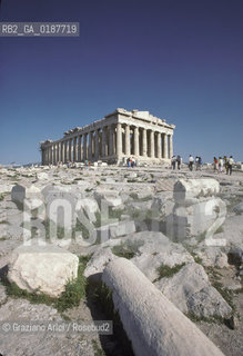 ( GRECIA  ) ATENE : ACROPOLI E PARTENONE  - © 1990 Graziano Arici/Rosebud2 / GEO / TEMPIO DI ATENA
