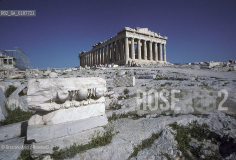 ( GRECIA  ) ATENE : ACROPOLI E PARTENONE  - © 1990 Graziano Arici/Rosebud2 / GEO / TEMPIO DI ATENA