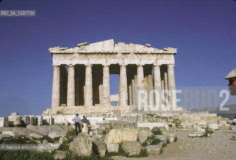 ( GRECIA  ) ATENE : ACROPOLI E PARTENONE  - © 1990 Graziano Arici/Rosebud2 / GEO / TEMPIO DI ATENA
