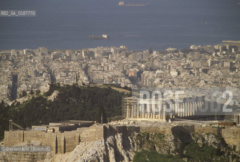 ( GRECIA  ) ATENE : PANORAMA DELLA CITTA CON LACROPOLI  - © 1990 Graziano Arici/Rosebud2 / GEO