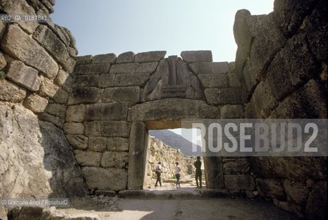 ( GRECIA  ) MICENE : ACROPOLI E PORTA DEI LEONI  - © 1990 Graziano Arici/Rosebud2 / GEO / PELOPPONESO / ARGOLIDE