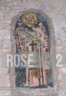 ( GRECIA  ) MYSTRA : MONASTERI BIZANTINI  - © 1990 Graziano Arici/Rosebud2 / GEO / PELOPPONESO / LACONIA AFFRESCO