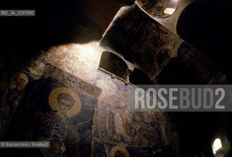 ( GRECIA  ) MYSTRA : MONASTERI BIZANTINI  - © 1990 Graziano Arici/Rosebud2 / GEO / PELOPPONESO / LACONIA AFFRESCO