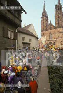 ( SVIZZERA CONFEDERAZIONE ELVETICA  ) BASILEA :  IL CARNEVALE    © 1995 Graziano Arici/Rosebud2 / GEO / MASCHERA