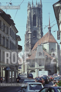 ( SVIZZERA CONFEDERAZIONE ELVETICA  ) CANTONE DI FRIBURGO  FRIBURGO : PANORAMA   © 1995 Graziano Arici/Rosebud2 / GEO