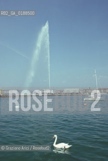 ( SVIZZERA CONFEDERAZIONE ELVETICA  ) CANTONE DI GINEVRA  GINEVRA : IL LAGO E IL JET DEAU   © 1995 Graziano Arici/Rosebud2 / GEO FONTANA