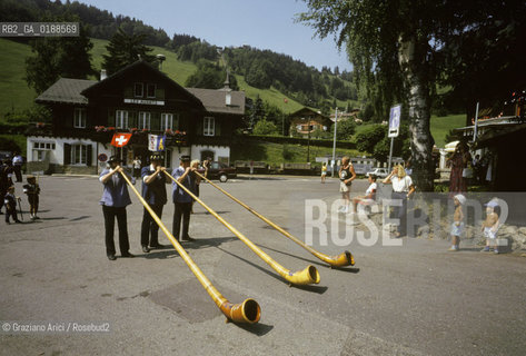 ( SVIZZERA CONFEDERAZIONE ELVETICA  ) CANTONE DI VAUD  VILLAGGIO DI LES AVANTS : CORNI ALPINI   © 1995 Graziano Arici/Rosebud2 / GEO