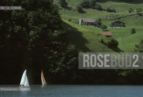 ( SVIZZERA CONFEDERAZIONE ELVETICA  ) CANTONE DI OBERWALDEN : IL LAGO DI LUNGERN  © 1995 Graziano Arici/Rosebud2 / GEO