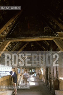 ( SVIZZERA CONFEDERAZIONE ELVETICA  ) CANTONE DI LUCERNA LUCERNA : IL KAPELLBRUCKE   © 1995 Graziano Arici/Rosebud2 / GEO