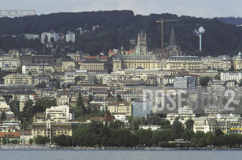 ( SVIZZERA CONFEDERAZIONE ELVETICA  ) CANTONE DI VAUD LOSANNA : PANORAMA  © 1995 Graziano Arici/Rosebud2 / GEO