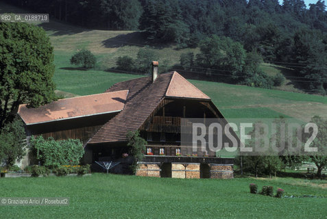 ( SVIZZERA CONFEDERAZIONE ELVETICA  ) CANTONE DI ZURIGO VALLE DELLEMMENTHAL : CASA IN LEGNO  © 1995 Graziano Arici/Rosebud2 / GEO