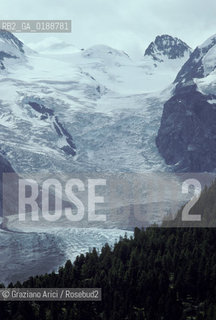 ( SVIZZERA CONFEDERAZIONE ELVETICA  )  CANTONE DEI GRIGIONI PASSO BERNINA    © 1995 Graziano Arici/Rosebud2 / GEO / MONTAGNA GHIACCIAIO DI PIZZO PALU