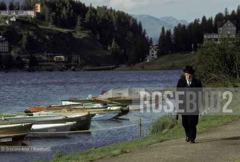 ( SVIZZERA CONFEDERAZIONE ELVETICA  )  CANTONE DEI GRIGIONI SANKT MORITZ : IL LAGO  © 1995 Graziano Arici/Rosebud2 / GEO  EBREI