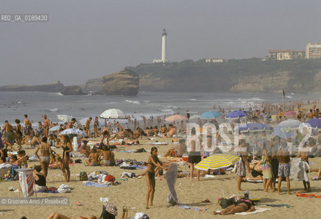 ( FRANCIA  )  PAYS BASQUE BIARRITZ :  SPIAGGIA LA GRAND PLAGE E CAP ST.MARTIN   © 1999 Graziano Arici/Rosebud2 / GEO