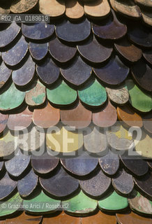 ( FRANCIA  )  ALSAZIA EGUISHEIM : TEGOLE DI UN TETTO  © 1999 Graziano Arici/Rosebud2 / GEO
