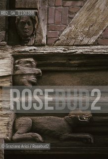 ( FRANCIA  )  BORGOGNA DIGIONE : CASA A GRATICCIO  © 1999 Graziano Arici/Rosebud2 / GEO CANE MASCHERONE