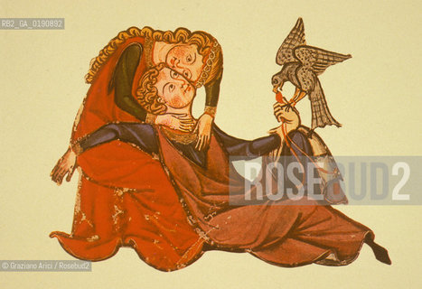 ( FRANCIA  )  LANGUEDOC-ROUSSILLON MINIATURA RAFFIOGURANTE LAMORE E LA POESIA PROVENZALE © 1999 Graziano Arici/Rosebud2 / GEO ERESIA CATARA CATARI CROCIATA