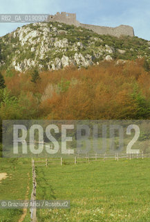 ( FRANCIA  )  MIDI-PYRENEES   IL CASTELLO DI MONTSEGUR ULTIMO RIFUGIO DELLA CHIESA CATARA  © 1999 Graziano Arici/Rosebud2 / GEO ERESIA CATARA CATARI CROCIATA