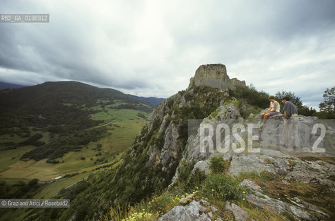 ( FRANCIA  )  MIDI-PYRENEES  IL CASTELLO DI MONTSEGUR ULTIMO RIFUGIO DELLA CHIESA CATARA  © 1999 Graziano Arici/Rosebud2 / GEO ERESIA CATARA CATARI CROCIATA