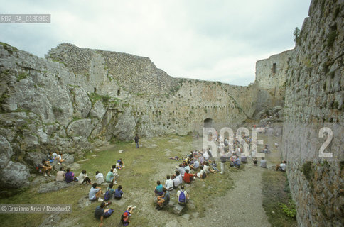 ( FRANCIA  )  MIDI-PYRENEES  IL CASTELLO DI MONTSEGUR ULTIMO RIFUGIO DELLA CHIESA CATARA  © 1999 Graziano Arici/Rosebud2 / GEO ERESIA CATARA CATARI CROCIATA