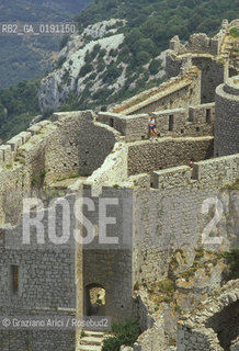 ( FRANCIA  )  LANGUEDOC-ROUSSILLON  PEYREPERTUSE : IL CASTELLO © 1999 Graziano Arici/Rosebud2 / GEO ERESIA CATARA CATARI CROCIATA