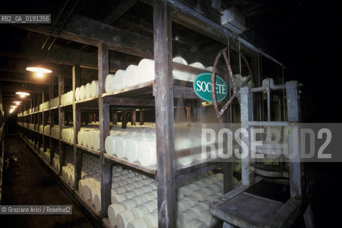 ( FRANCIA  )  MIDI-PYRENEES ROQUEFORT-SUR-SOULZON : CASEIFICIO  SOCIETE  FABBRICAZIONE DEL FORMAGGIO ROQUEFORT © 1999 Graziano Arici/Rosebud2 / GEO GASTRONOMIA