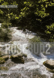 ( FRANCIA  )  PROVENCE-ALPES-COTE DAZUR FONTAINE-DE-VAUCLUSE : LA SORGENTE DEL FIUME SORGUE CANTATA DAL PETRARCA © 1999 Graziano Arici/Rosebud2 / GEO LETTERATURA ACQUA