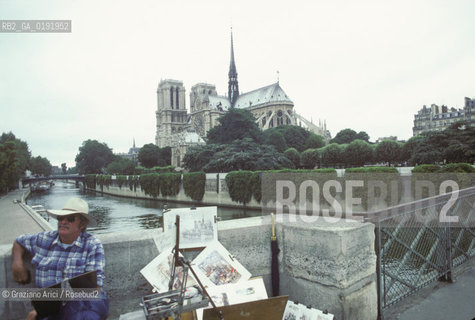 ( FRANCIA  )  PARIGI : LA CATTEDRALE NOTRE DAME E IL FIUME SENNA © 1995 Graziano Arici/Rosebud2 / GEO PITTORE