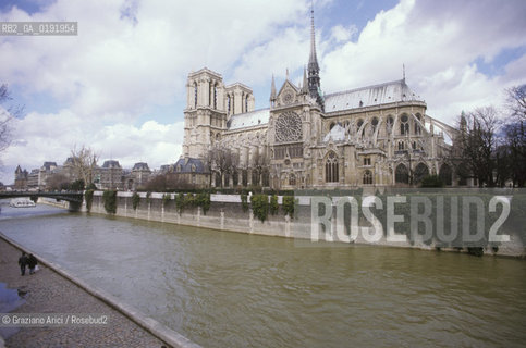 ( FRANCIA  )  PARIGI : LA CATTEDRALE NOTRE DAME E IL FIUME SENNA © 1995 Graziano Arici/Rosebud2 / GEO