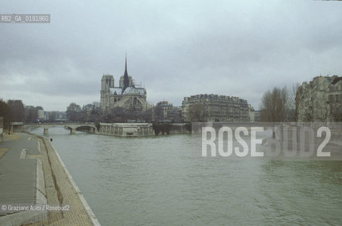 ( FRANCIA  )  PARIGI : LA CATTEDRALE NOTRE DAME E IL FIUME SENNA © 1995 Graziano Arici/Rosebud2 / GEO