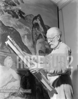 THE PAINTER FELICE CARENA  IN VENICE - 1947 - © ARCHIVIO Graziano Arici/Rosebud2  / ARTE / PITTORE