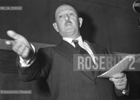 THE COUNT ALESSANDRO MARCELLO OF THE VENETIAN MONARCHIC PARTY  - 1951 - © ARCHIVIO Graziano Arici/Rosebud2  / NOBILTA / CONTE / POLITICA / PARTITO MONARCHICO VENEZIANO / COMIZIO