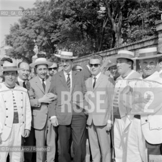 THE FESTIVAL DELLA CANZONE : THE POP SINGER AND CONDUCTOR GORNY KRAMER - 1961 © ARCHIVIO Graziano Arici/Rosebud2  / MUSICA / LEGGERA / GONDOLIERE / CANTANTE / FISARMONICA