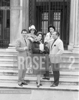 TEATRO LA FENICE LA FORZA DEL DESTINO  - THE OPERA SINGERS FRANCO CORELLI WUTH HIS WIFEMARGHERITA ROBERTI, VIRGINIA LEANI AND NICOLA ROSSI LEMENI  - 1960 - ©  ARCHIVIO Graziano Arici/Rosebud2 / OPERA LIRICA / CANTANTE LIRICO