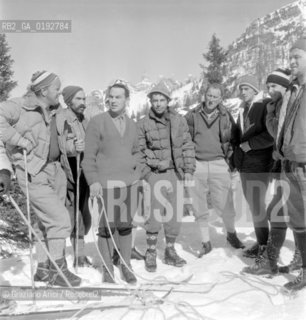 CLIMBERS IN TRE CIME DI LAVAREDO - THE FIRST FROM LEFT LINI LACEDELLI (BELLUNO)  - 196?© ARCHIVIO Graziano Arici/Rosebud2  / MONTAGNA / SCALATORE / NEVE