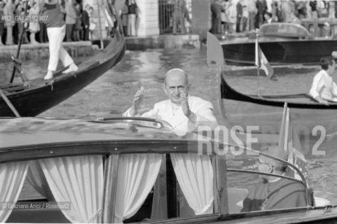 THE CARDINAL ALBINO LUCIANI WITH THE POPE PAOLO VI IN VENICE - 1972 - © ARCHIVIO Graziano Arici/Rosebud2  / RELIGIONE / CARDINALE PATRIARCA / PAPA / MOTOSCAFO