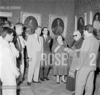 THE CHILD FILM FESTIVAL (FESTIVAL DEL CINEMA PER RAGAZZI) : MEETING WITH THE CARDINAL OF VENICE ANGELO RONCALLI AND LUIGI FLORIS AMMANNATI - 1958 - © ARCHIVIO Graziano Arici/Rosebud2  / CINEMA / RELIGIONE