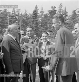 ALTO ADIGE (SUDTIROL ) QUESTION: SILVIUS MAGNAGO AND THE MIN. MARIO SCELBA - BOLZANO - 195? - © ARCHIVIO Graziano Arici/Rosebud2  / PROBLEMA ALTOATESINO / POLITICA