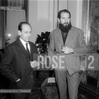 DINER FOR THE ART HISTORIAN BRUNO ZEVI :  THE PAINTER EMILIO VEDOVA AND ? - 1961 © ARCHIVIO Graziano Arici/Rosebud2  / ARTE / STORICO / PITTORE