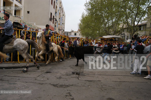 ( FRANCIA  )  PROVENCE-ALPES-COTE DAZUR ARLES : FERIA DI PASQUA SPETTACOLO FOLKLORISTICO ABRIVADO © 1999 Graziano Arici/Rosebud2 / GEO COSTUME CAVALLO GUARDIANS