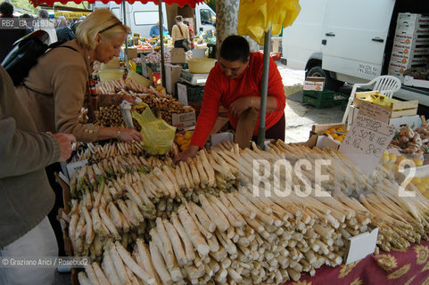 ( FRANCIA  )  PROVENCE-ALPES-COTE DAZUR ARLES : MERCATO DEL SABATO © 2003 Graziano Arici/Rosebud2 / GEO GASTRONOMIA ASPARAGI.